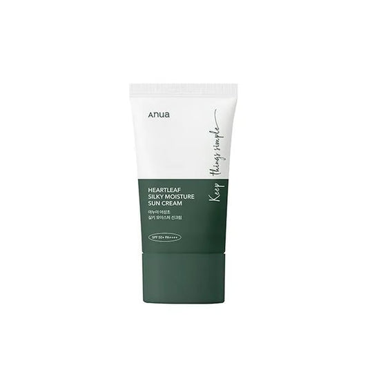 Anua Heartleaf Silky Moisture Sun Cream 50ml – SPF kremas veidui – apsauga nuo saulės